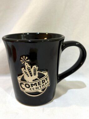 Vintage Comedy Central Logo Black Pottery Coffee Mug Made in USA